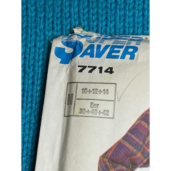 McCalls 7714 pattern Midi skirt straight button up blouse 1980s size 10 12 14 - Picture 2 of 5